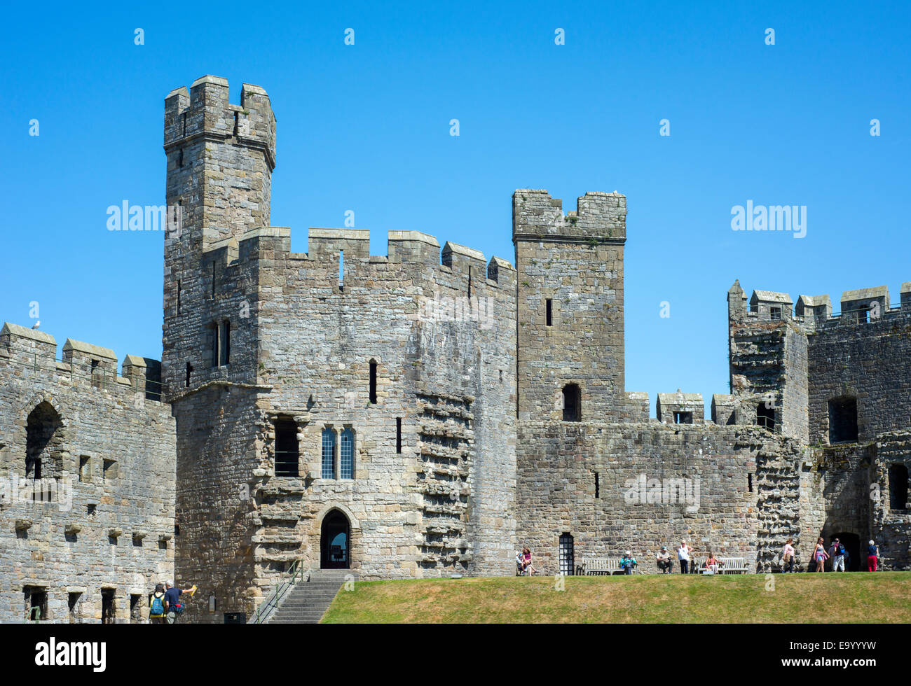 Interior view of Caernarfon Castle in North Wales Stock Photo