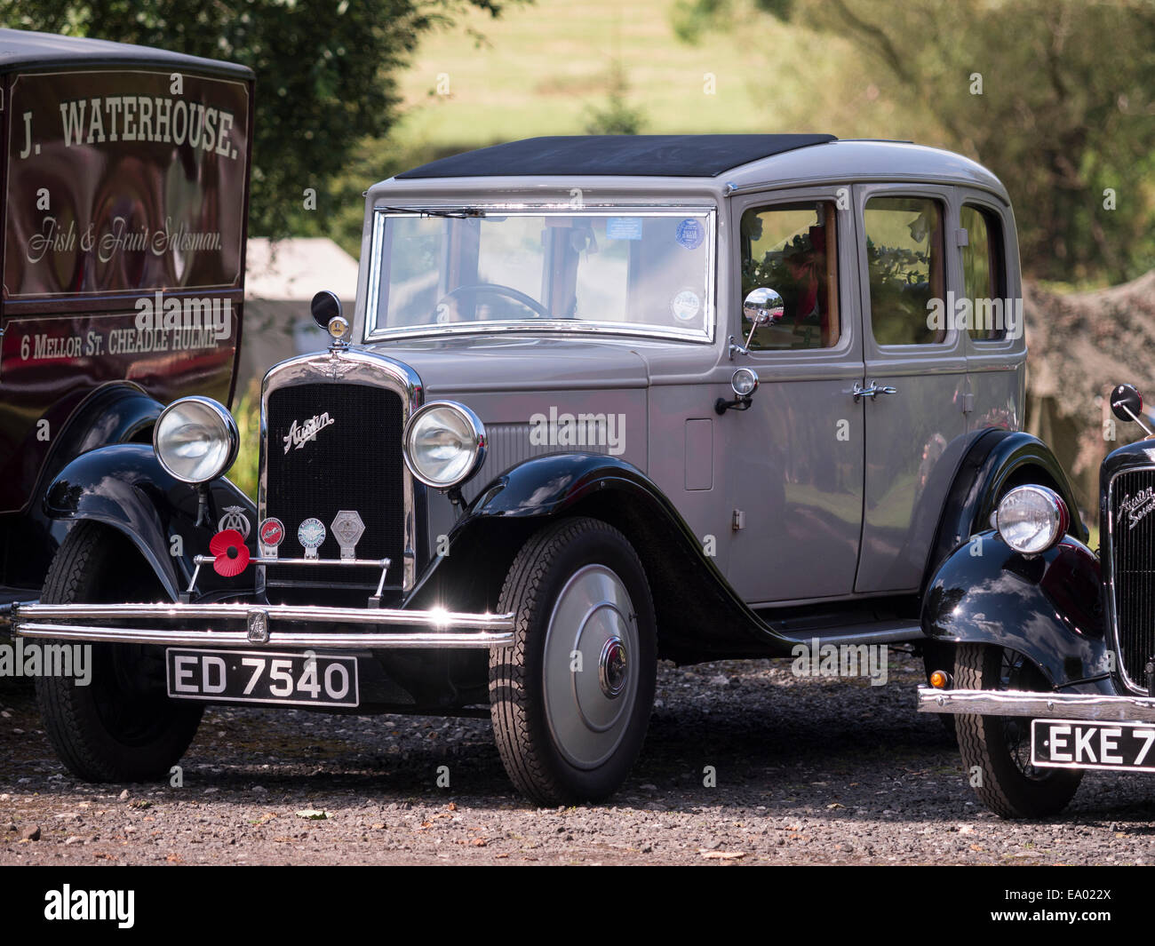 austin Ten 1940's vintage classic old car,in Derbyshire,england Stock
