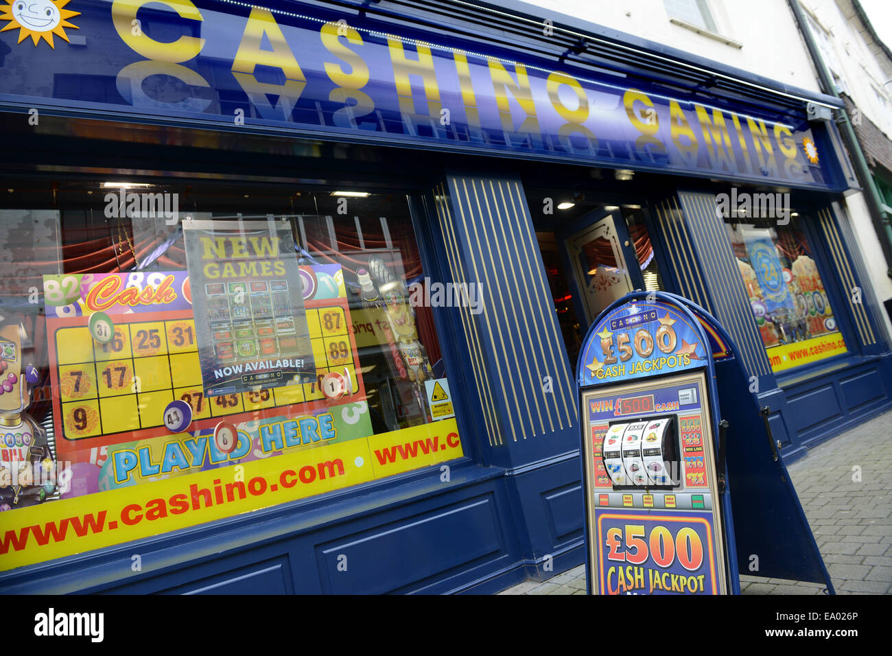 Cashino Gaming shop on New Street in Wellington Shropshire Uk casino gambling slot machine Stock Photo