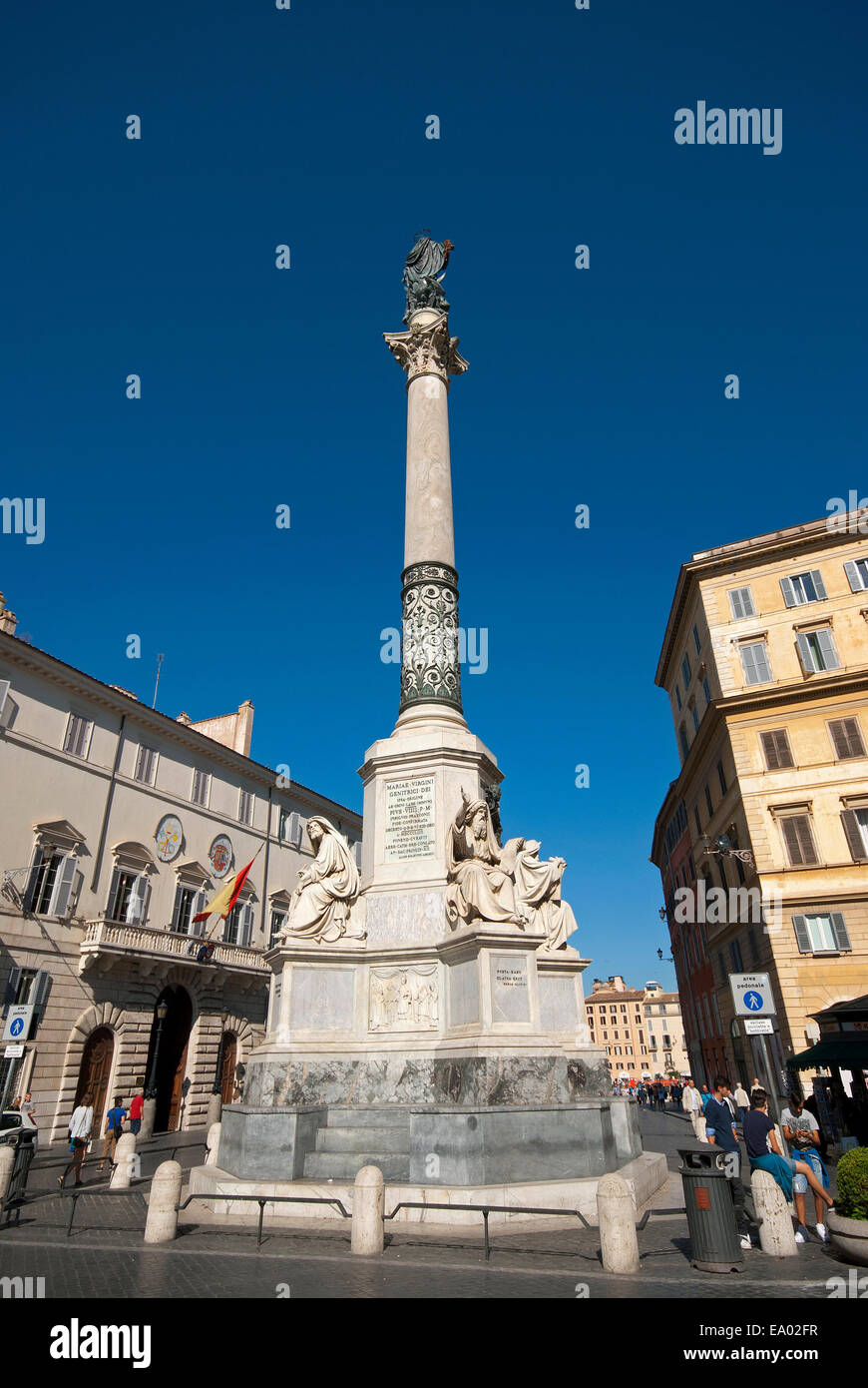 Colonna dell'Immacolata Concezione, column of the Virgin Mary, Rome , Italy Stock Photo