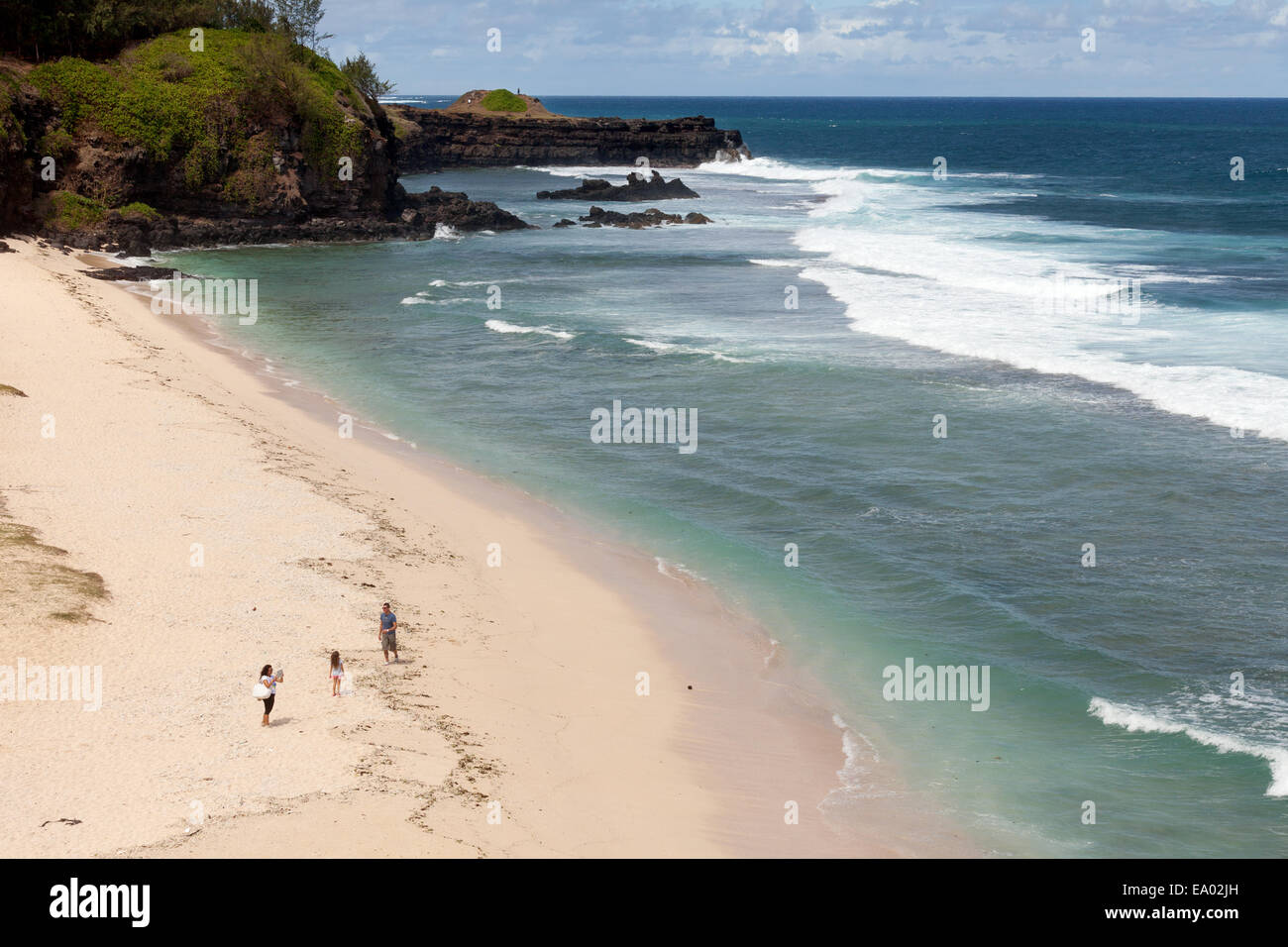 Tourists on le Gris Gris beach at the southern tip of Mauritius Stock Photo