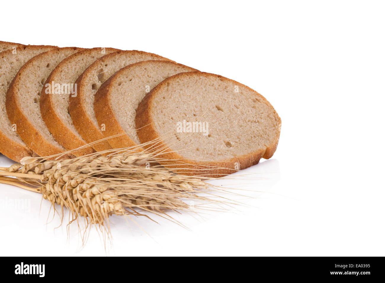 isolated wheat ear and bread Stock Photo