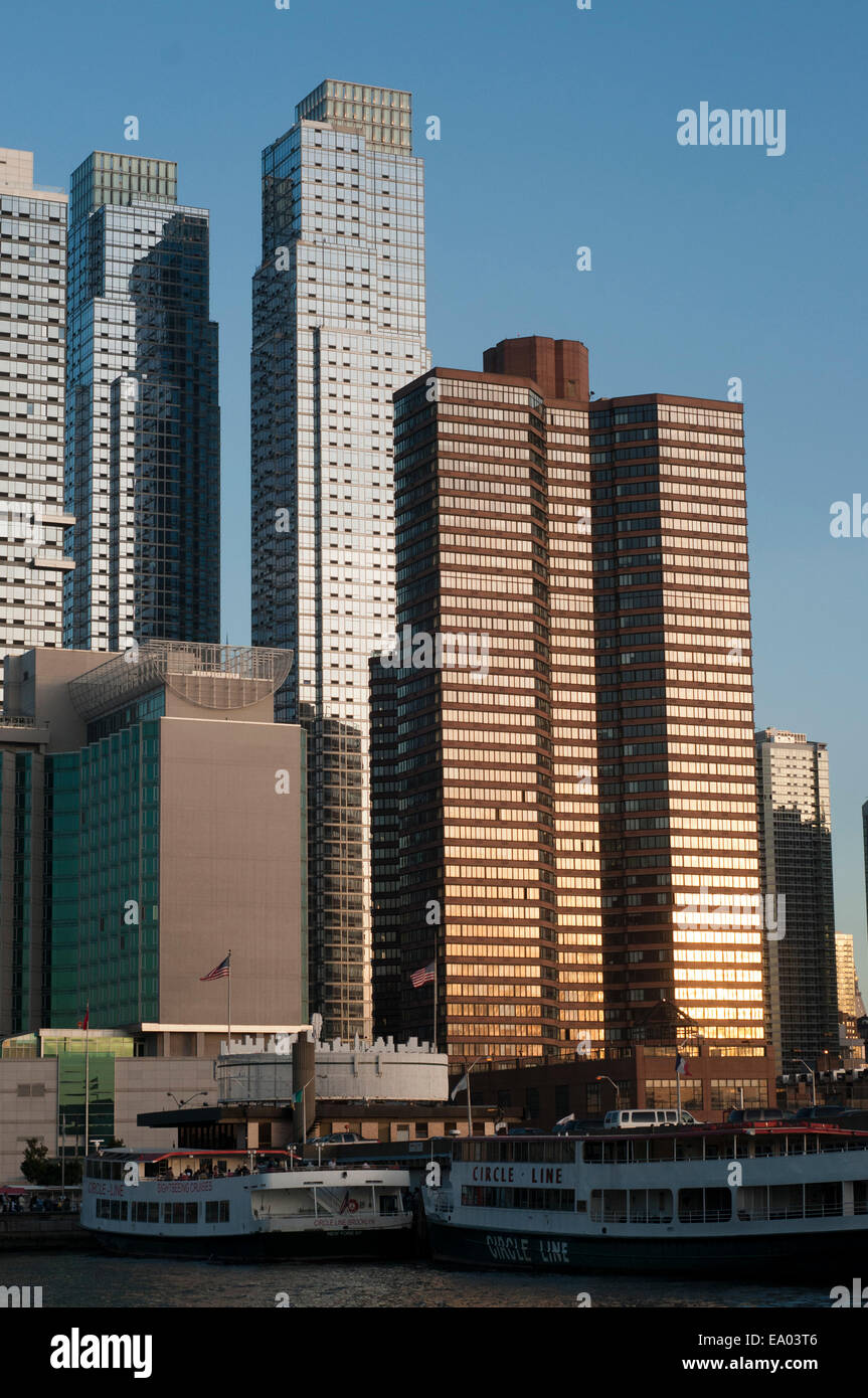 Lower Manhattan. The walk through the Brooklyn Bridge is well known