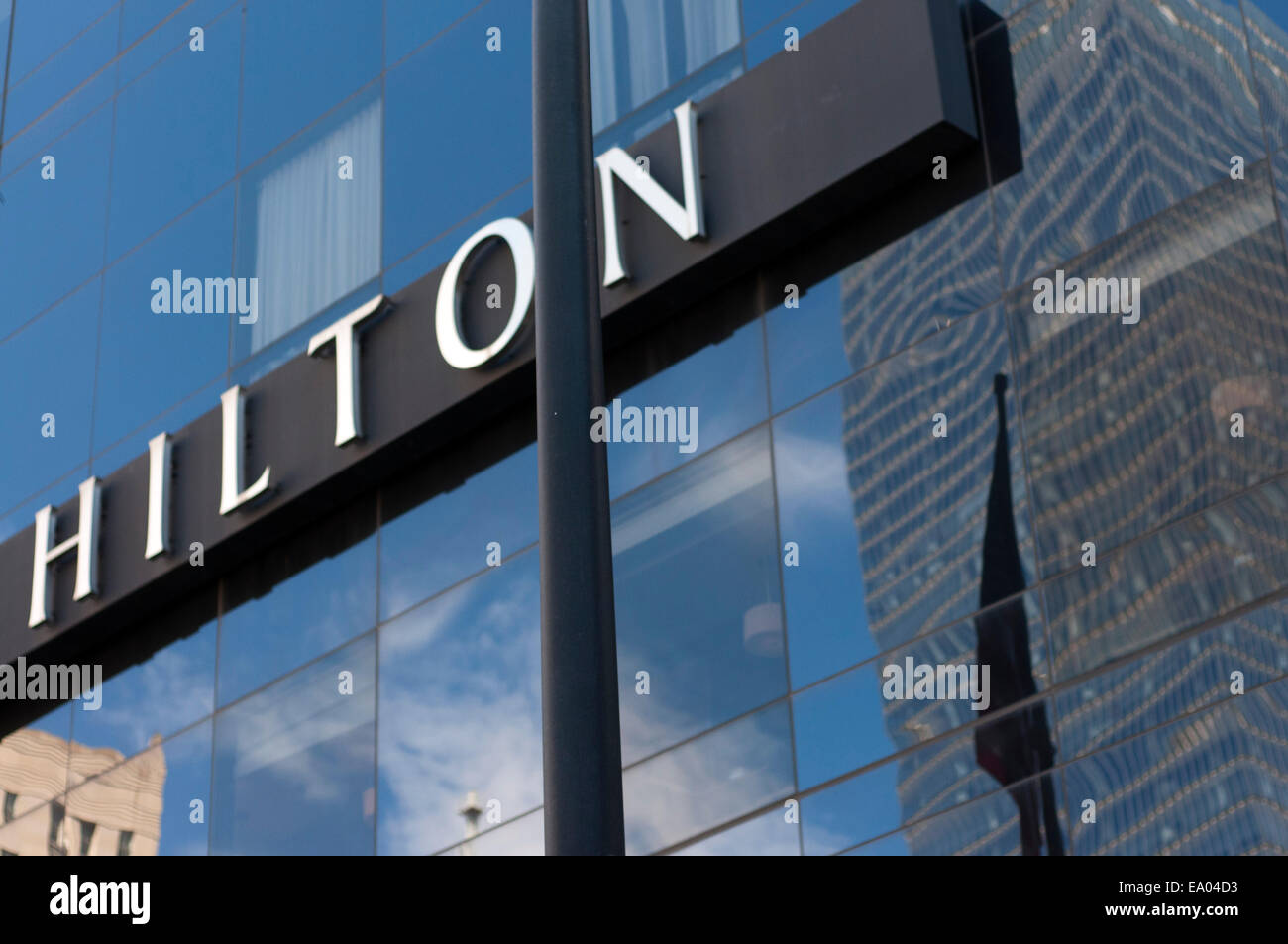 The Millenium Hilton front glass building, 55 Church Street, Financial District, Manhattan, New York City, USA. Millenium Hilton Stock Photo