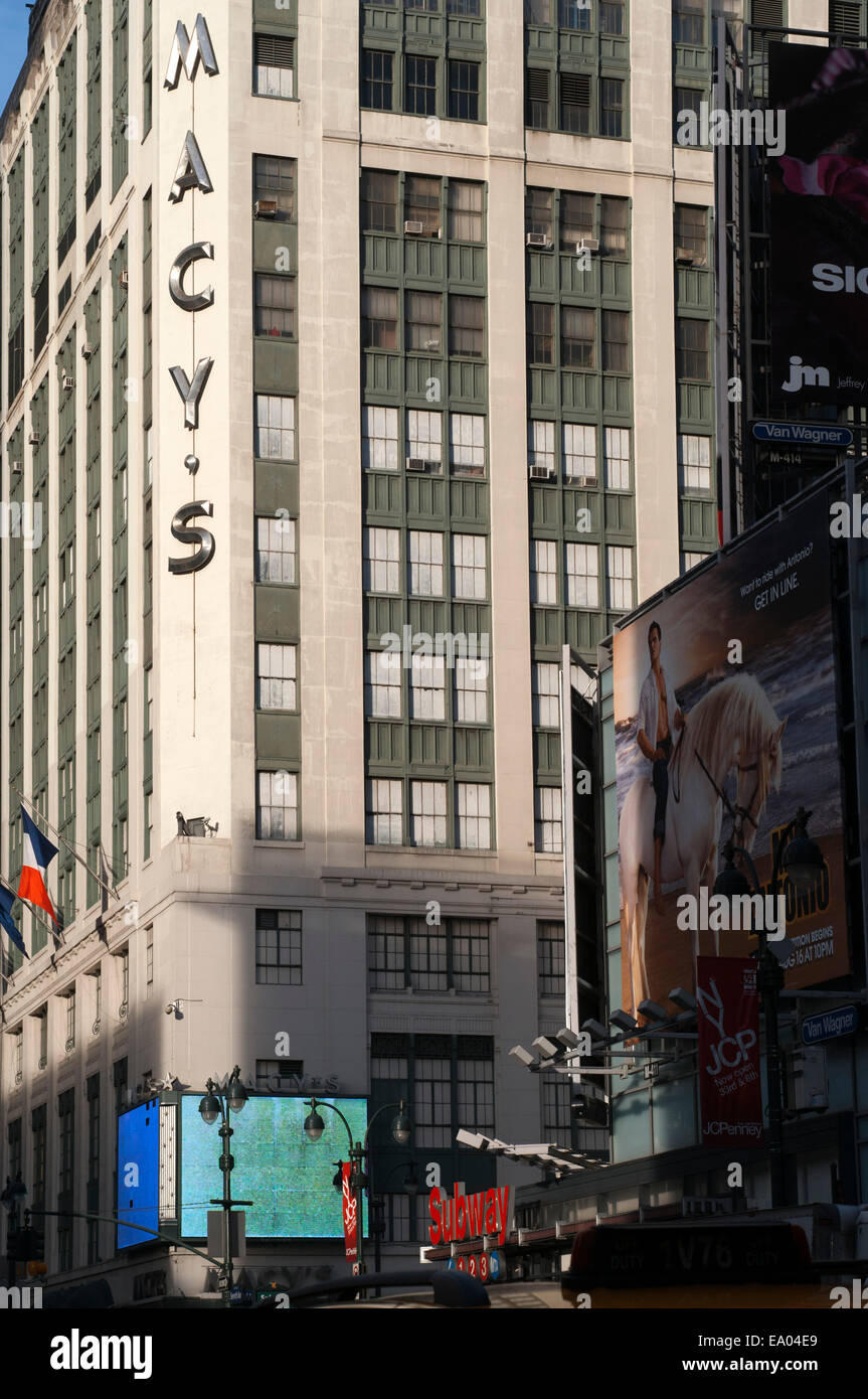 Macy's department store New York City America USA. Macys Store sign Broadway New York City in