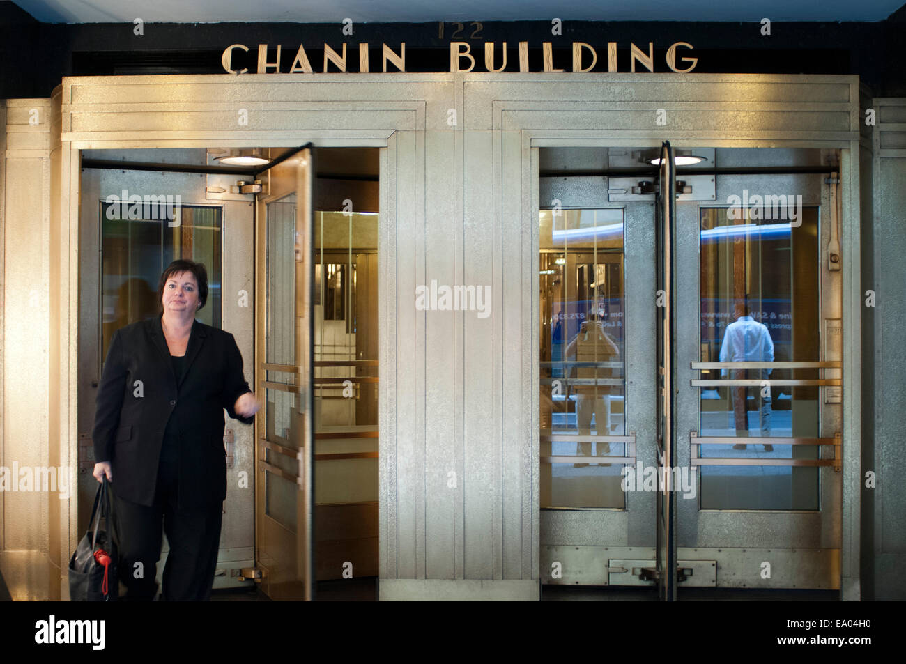 Chanin Building, NYC. The Chanin Building is a brick and terra-cotta skyscraper located at 122 East 42nd Street, at the corner o Stock Photo