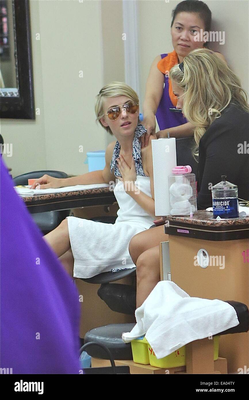 Julianne Hough spotted leaving a nail salon in Beverly Hills  Featuring: Julianne Hough Where: Los Angeles, California, United States When: 02 May 2014 Stock Photo