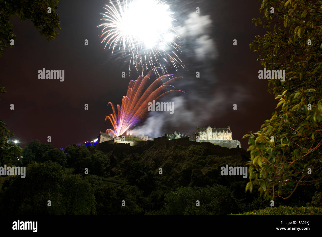 Fireworks at Edinburgh Castle Stock Photo Alamy