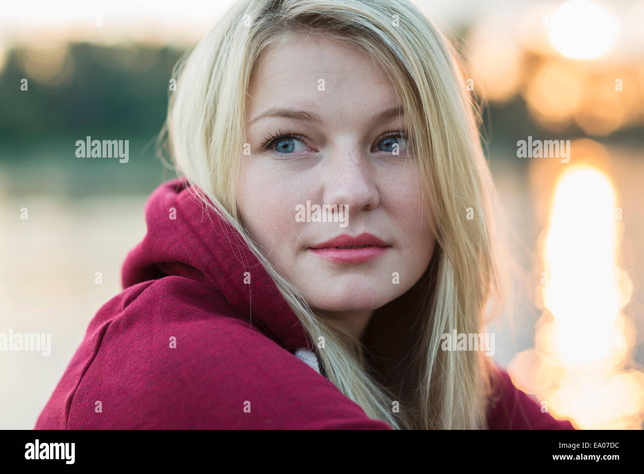 Young woman with blonde hair, portrait Stock Photo