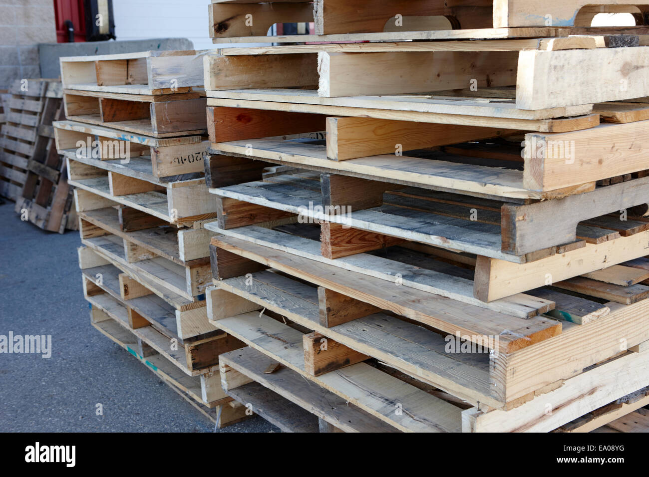 pile of wooden pallet waste Saskatchewan Canada Stock Photo