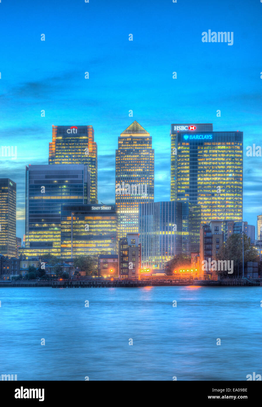 canary wharf,  london financial district Stock Photo