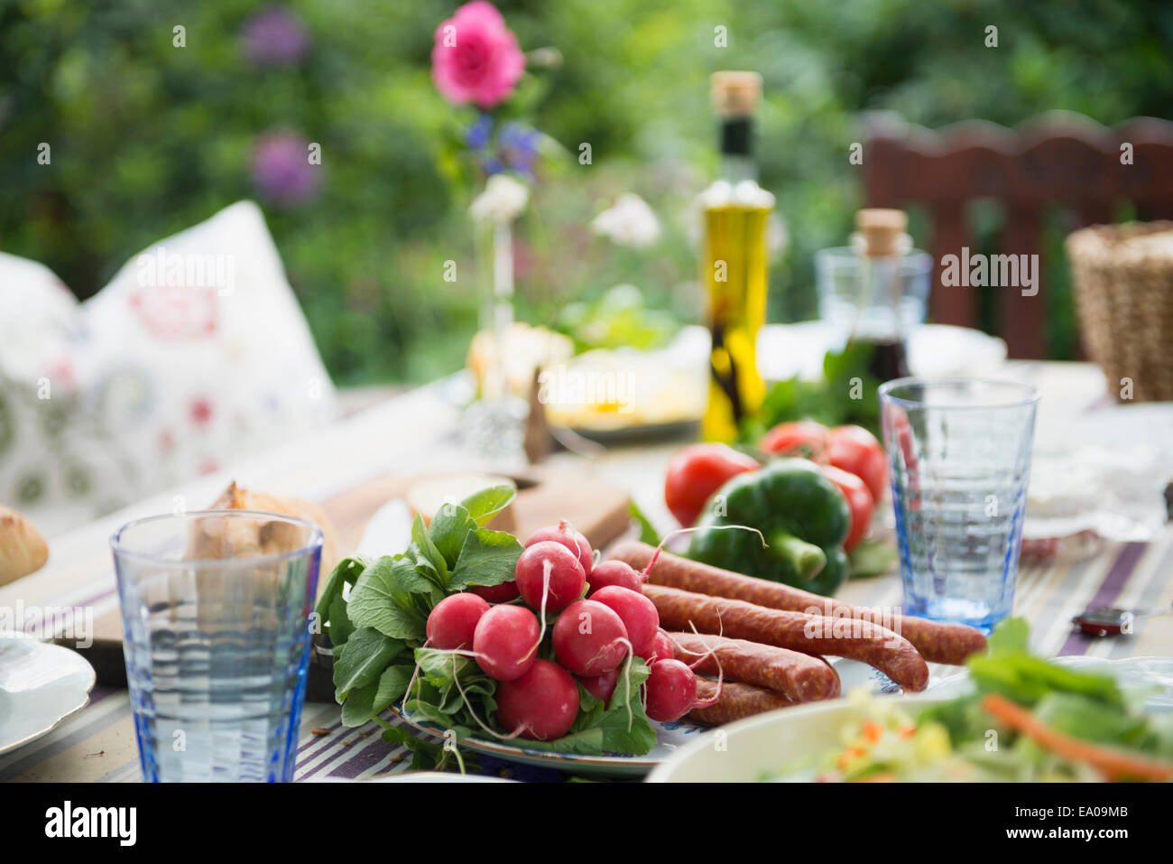 Close up of fresh vegetables on table Stock Photo