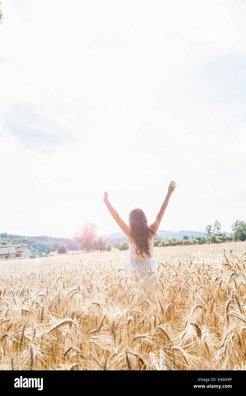 Young woman in wheat field Stock Photo - Alamy