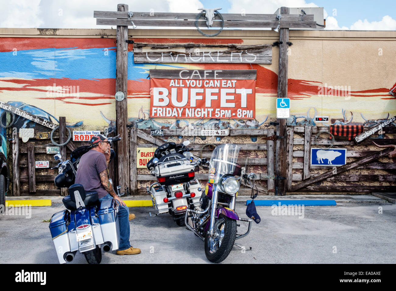 Florida Indiantown Crackers Cafe restaurant outside sign all you can