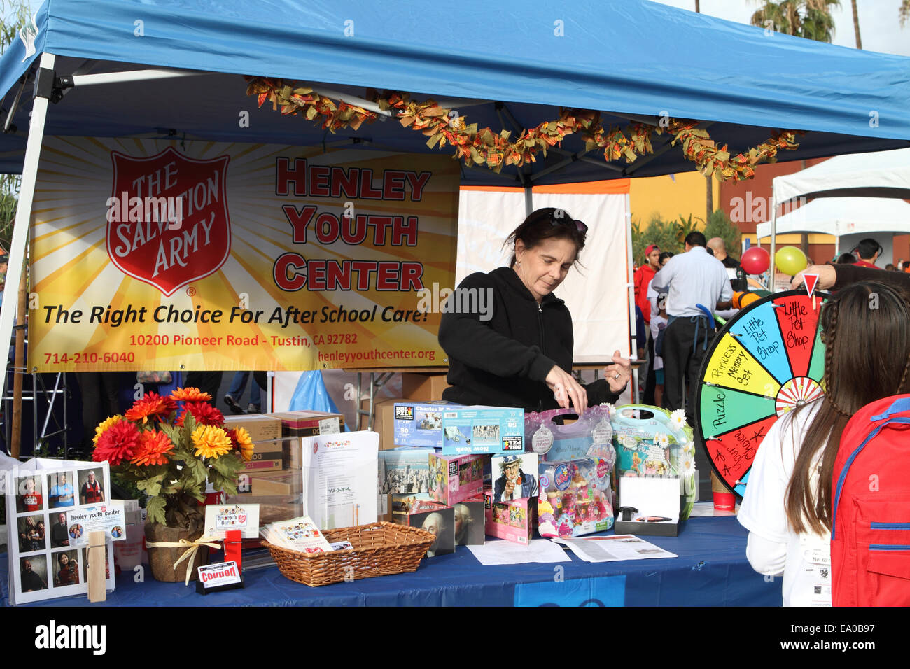 The salvation Army Henley youth center stall at the Tustin Dino dash in