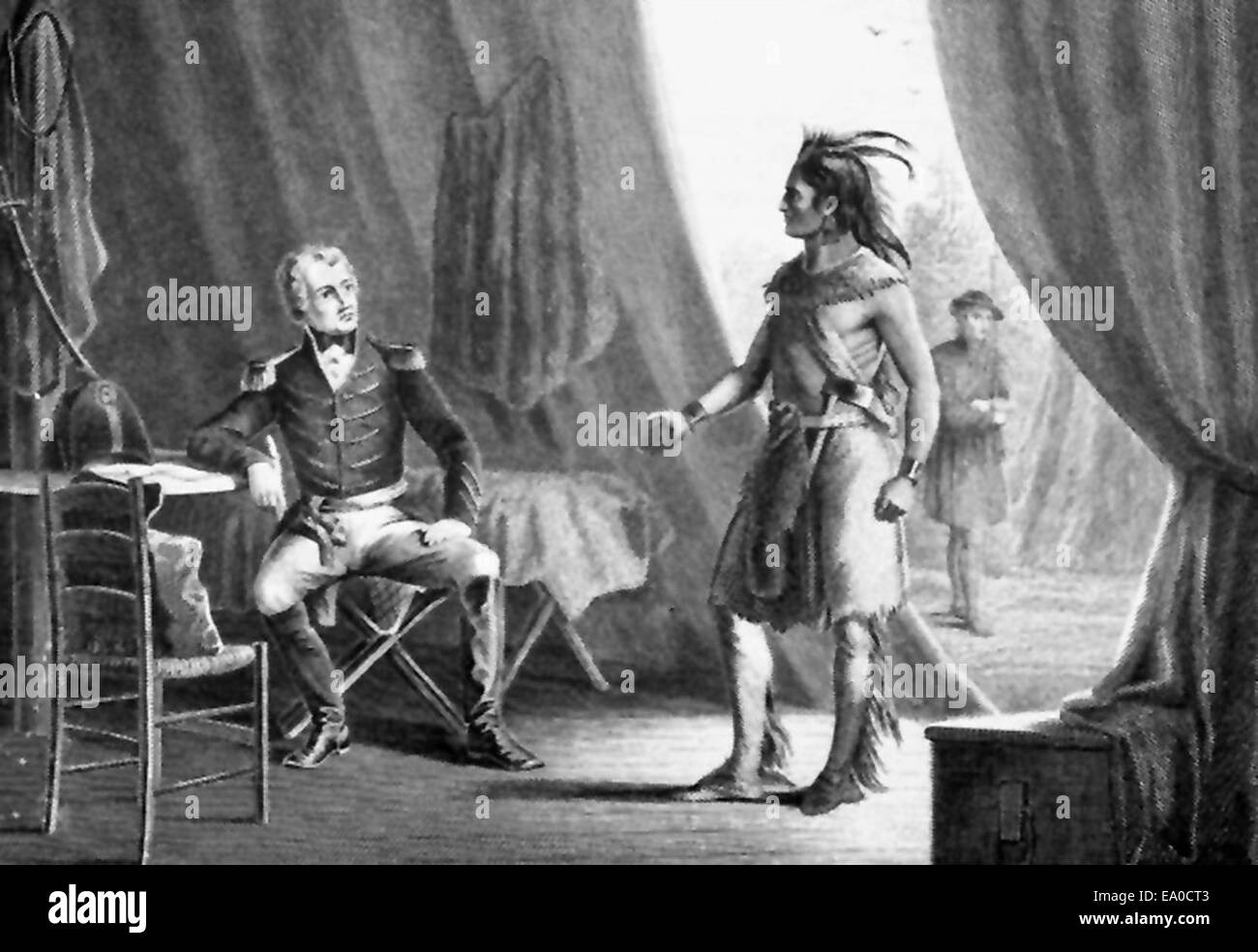 Andrew Jackson & William Weatherford after the Battle of Horseshoe Bend, 1814 Stock Photo