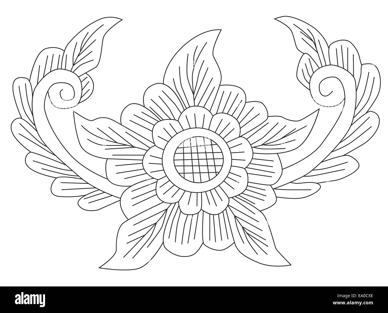 Illustration flower pattern in traditional Thai style art Stock Photo
