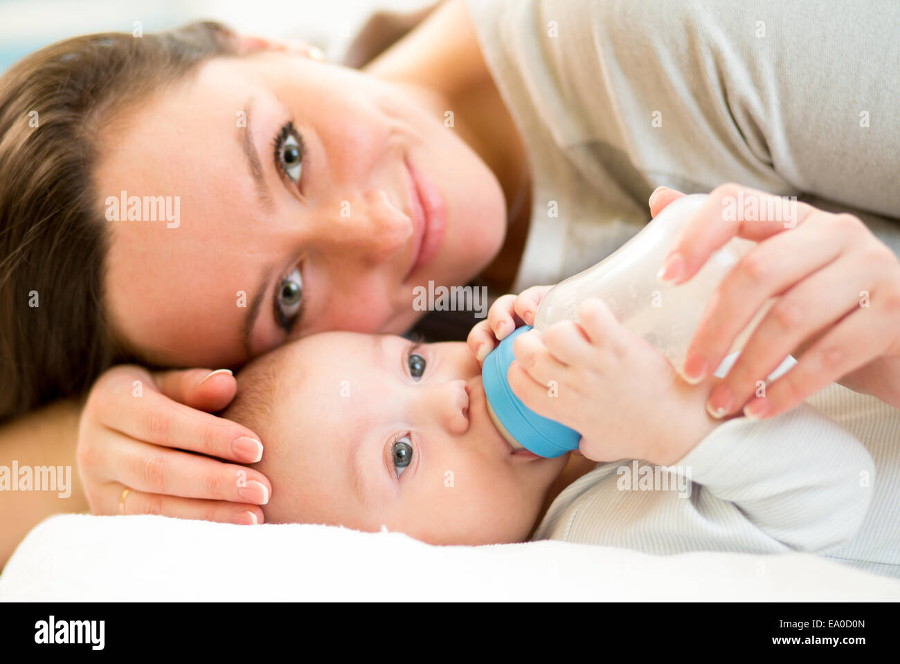 mom feeding milk