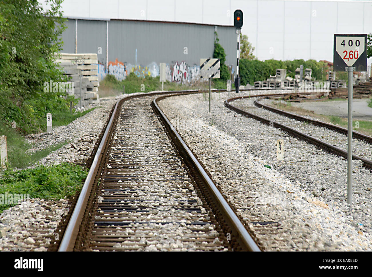 railroad tracks leading to an infinite distance Stock Photo Alamy