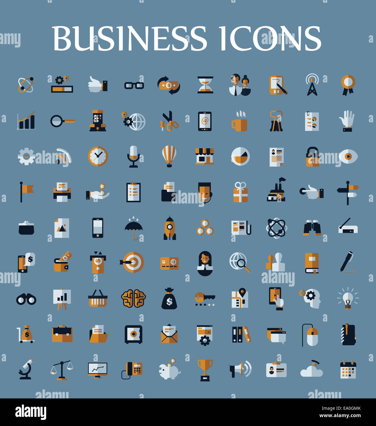 Set of web icons for business, communication and finance Stock Photo