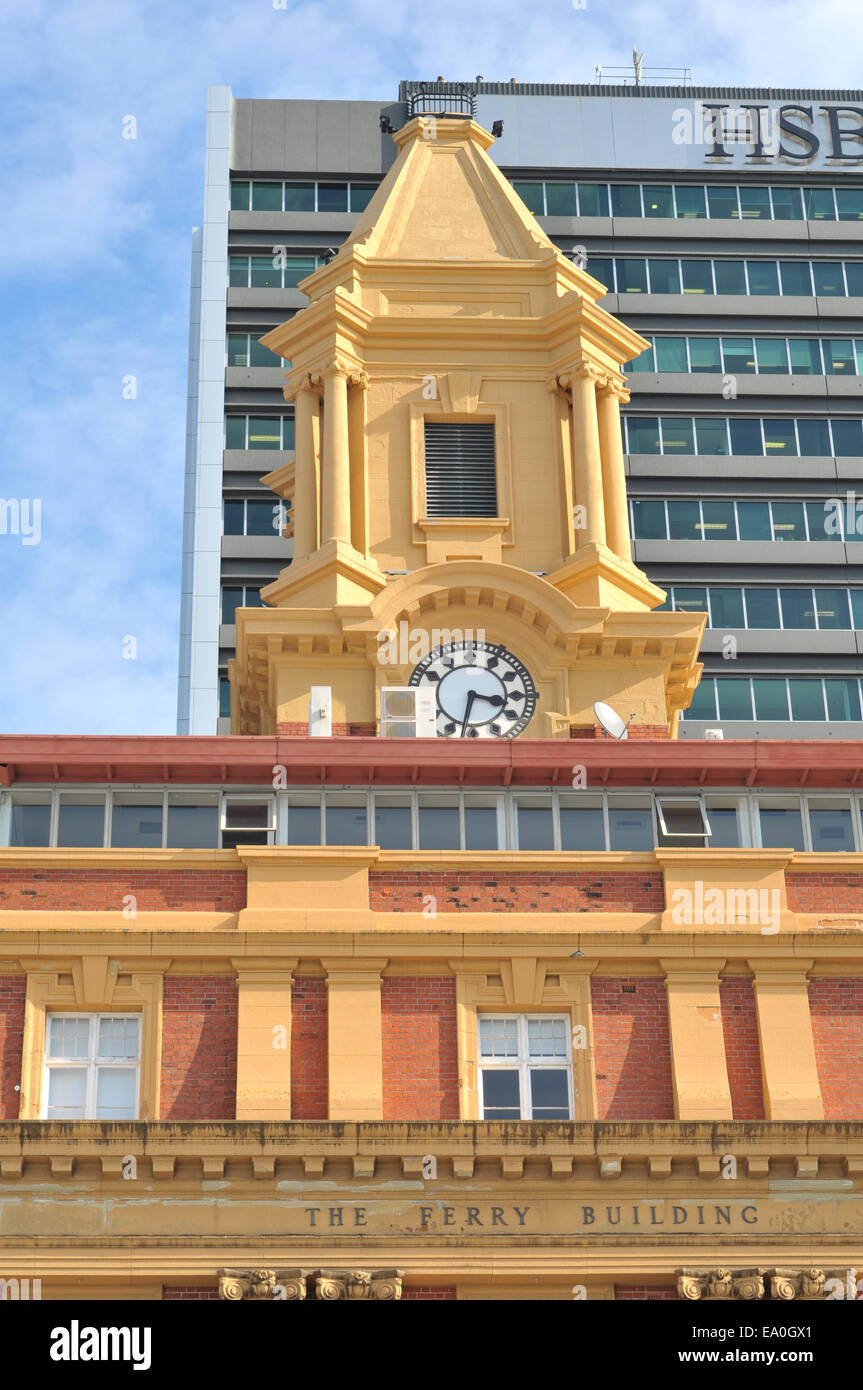 Clock tower of Ferry Building in Auckland Stock Photo Alamy