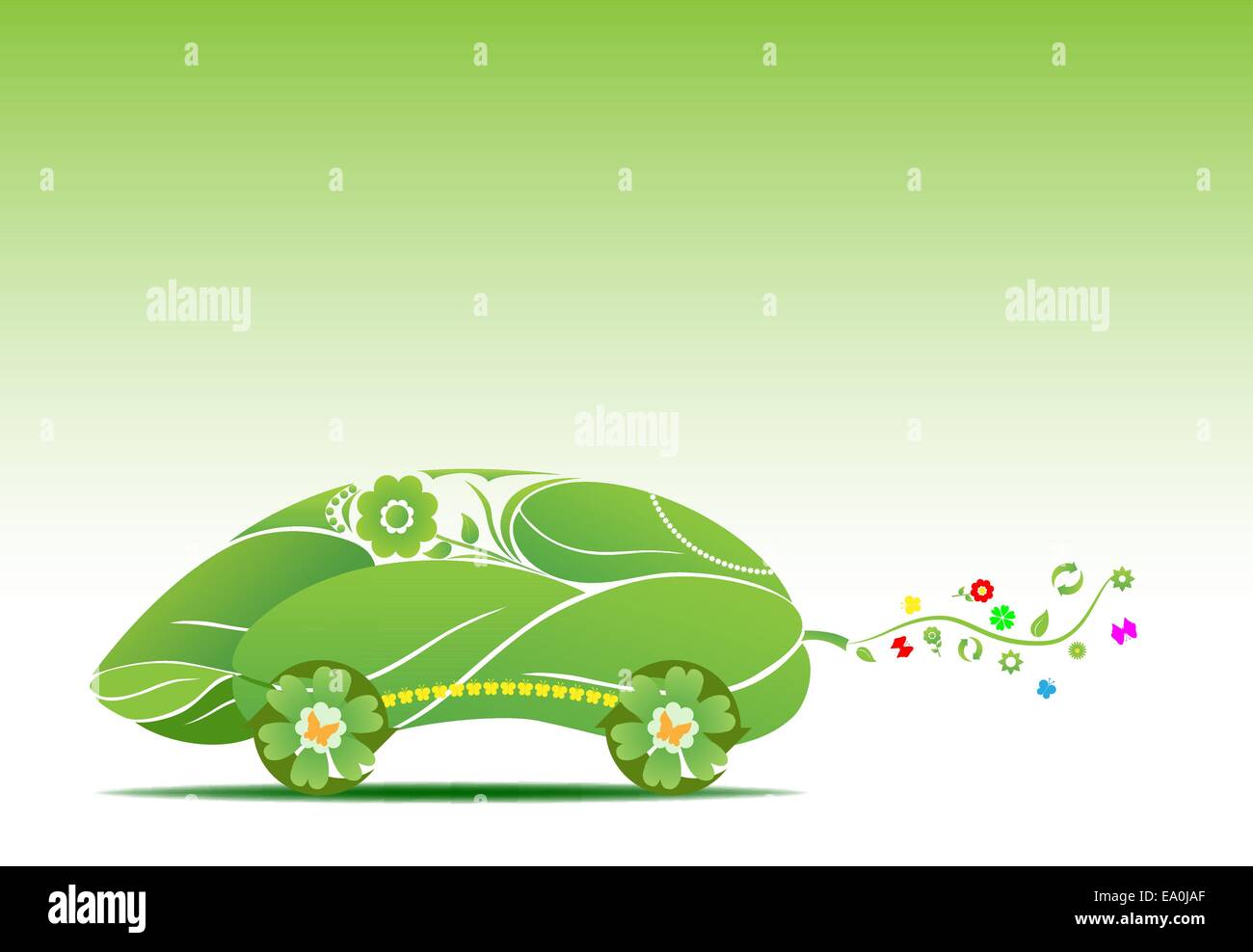 vector conceptual illustration of futuristic eco car Stock Vector Image ...