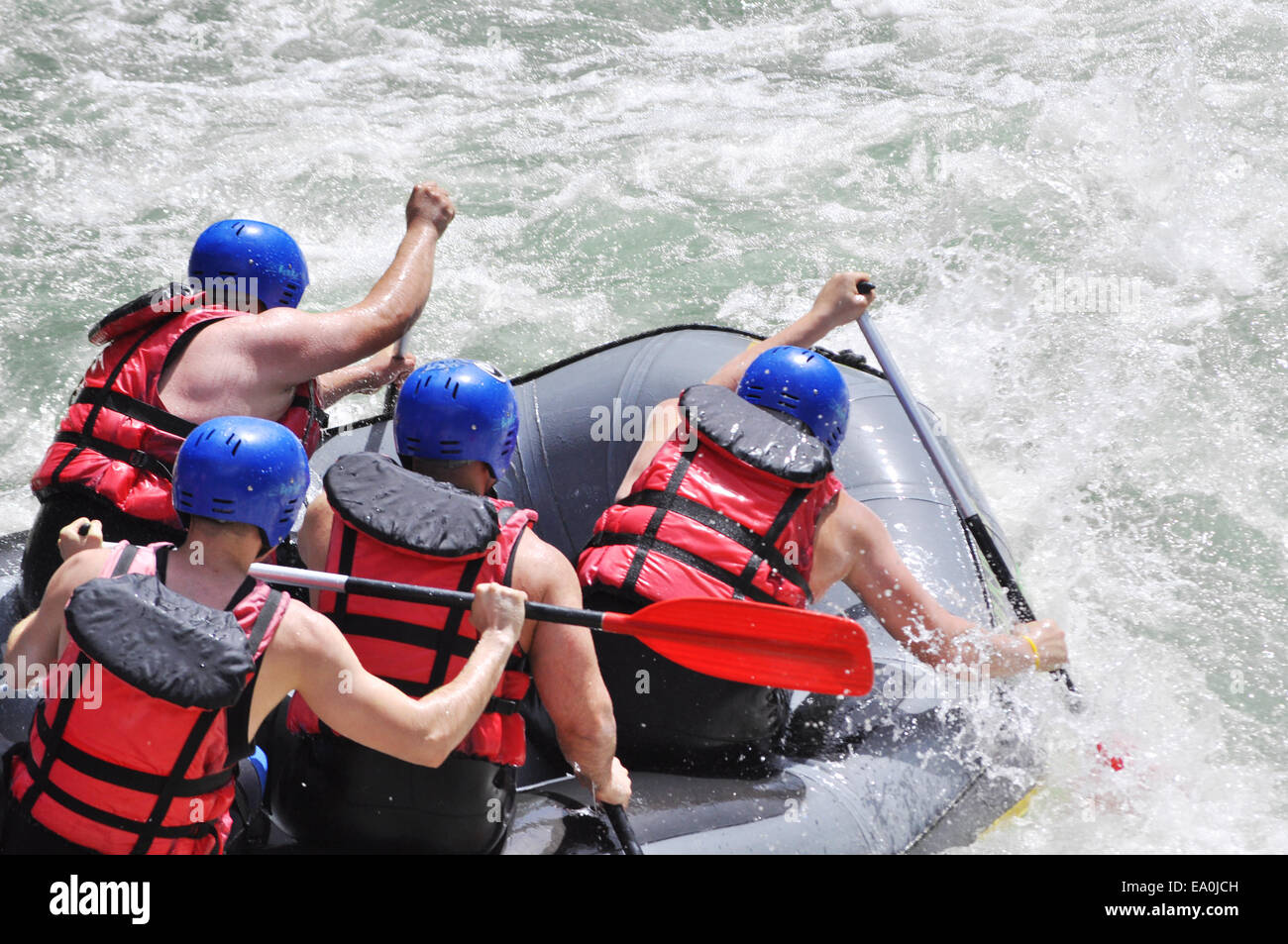 Rafting as extreme and fun sport Stock Photo