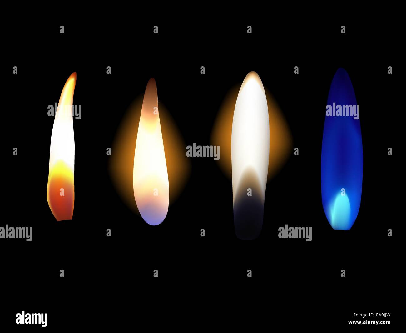 photo realistic vector flames on black background Stock Vector Image ...