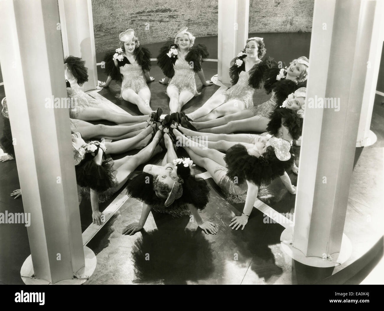 Synchronized dancers Stock Photo