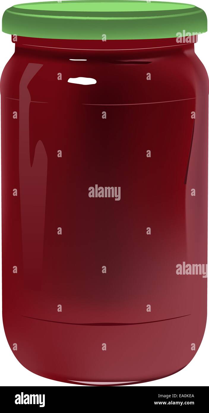 vector realistic jar with marmalade on white background Stock Vector