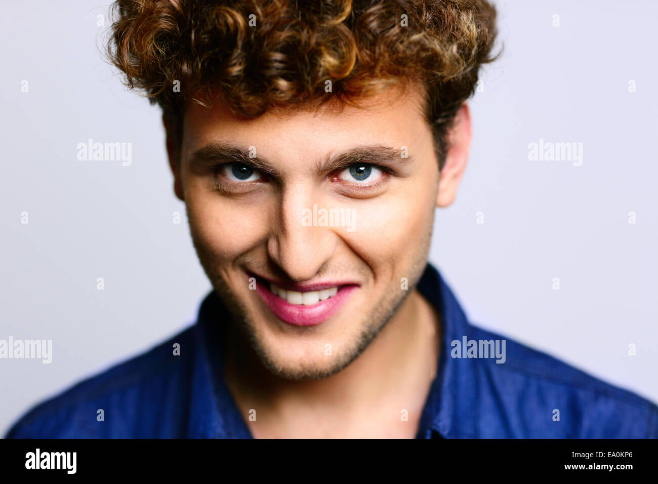 Curly hair man hi-res stock photography and images - Alamy