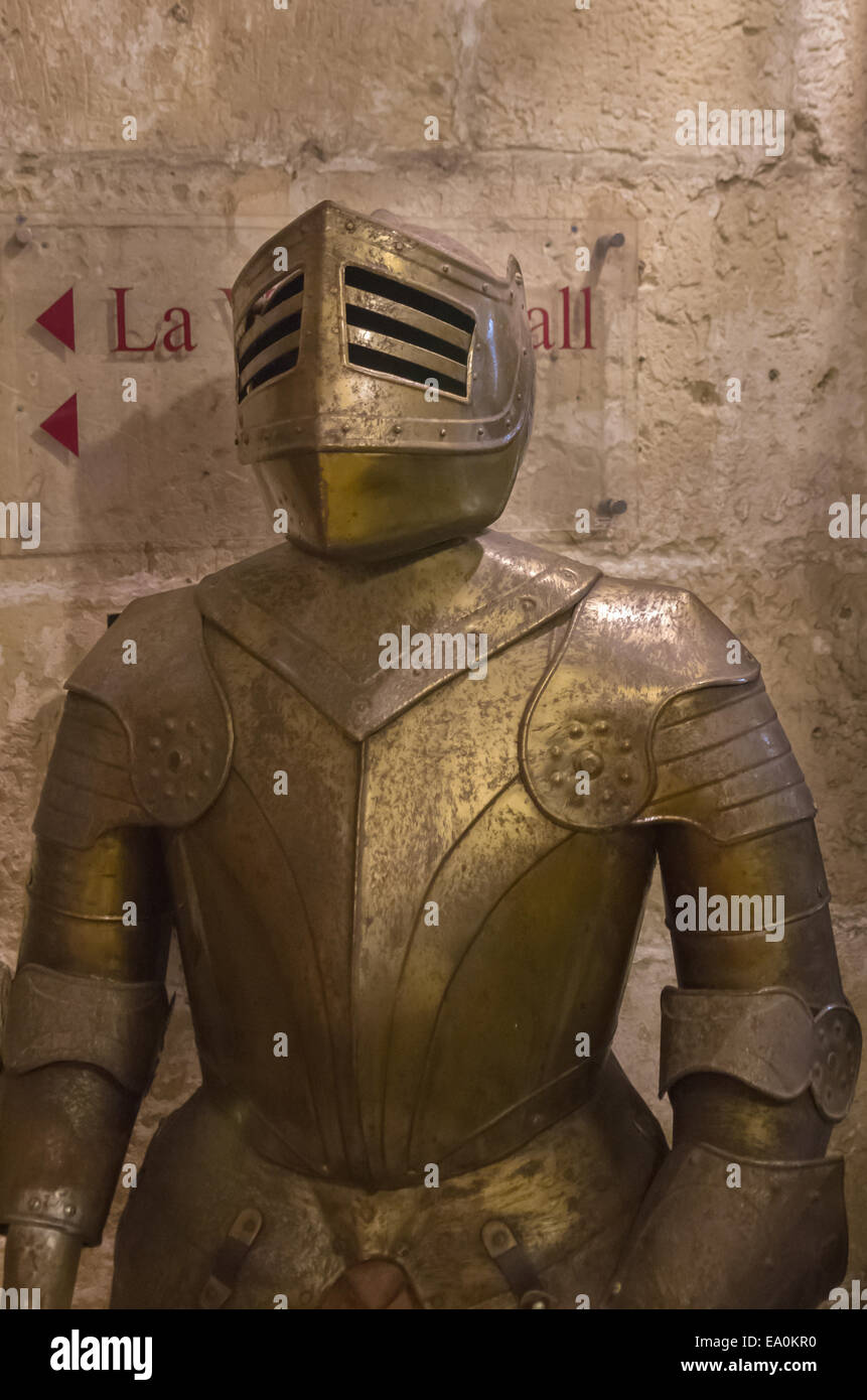Suits of armour of the Knights of Malta at the Sacra Infermeria Stock