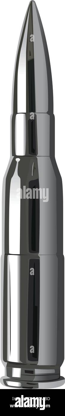 vector silver bullet isolated on white background Stock Vector Image