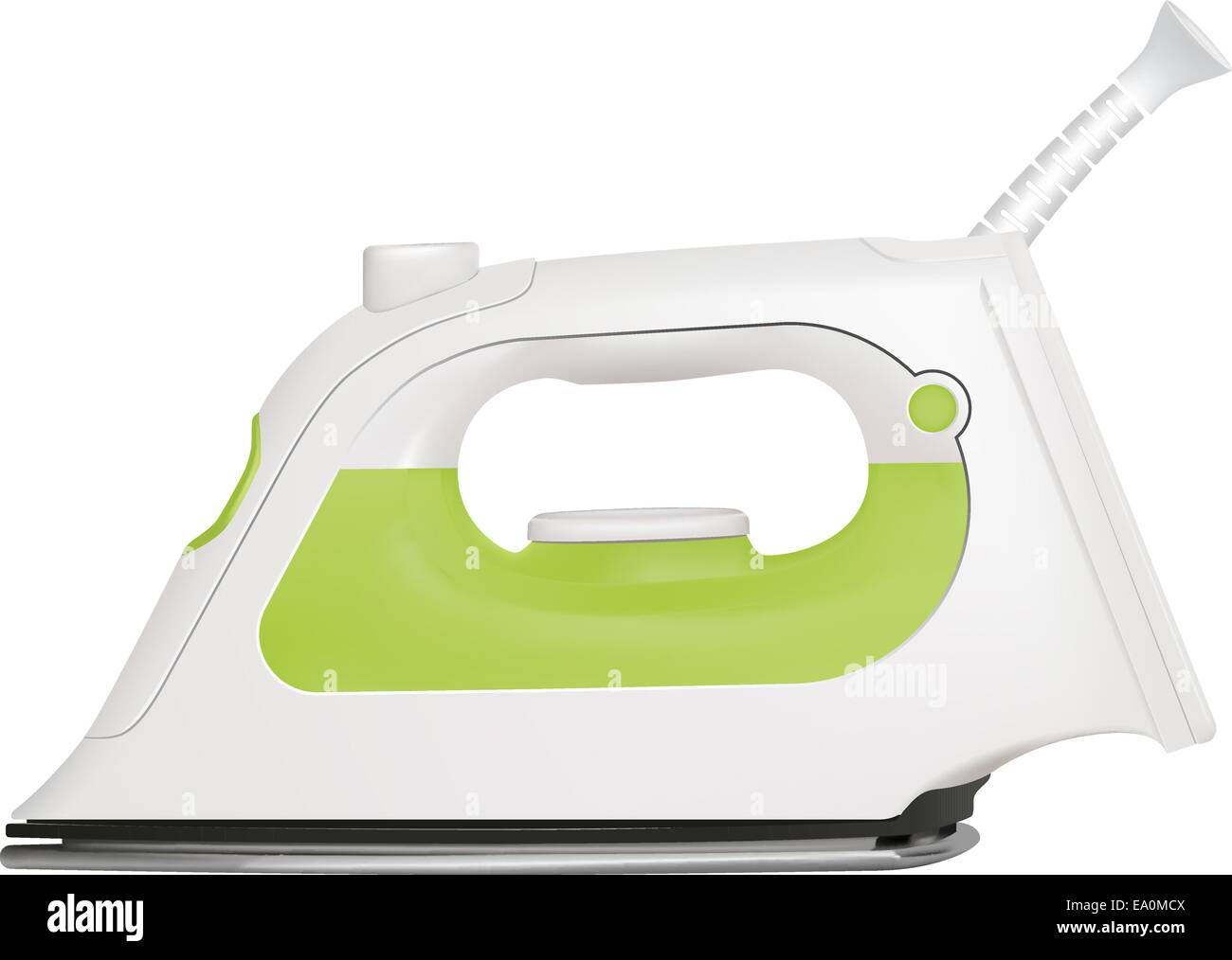 vector realistic steam iron on white background Stock Vector