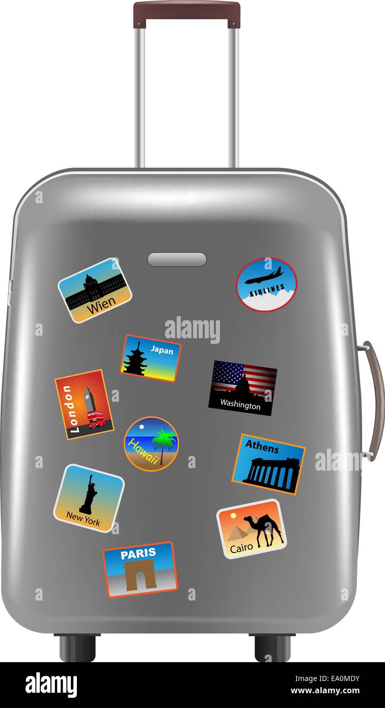 silver metallic suitcase on white background Stock Vector Image & Art