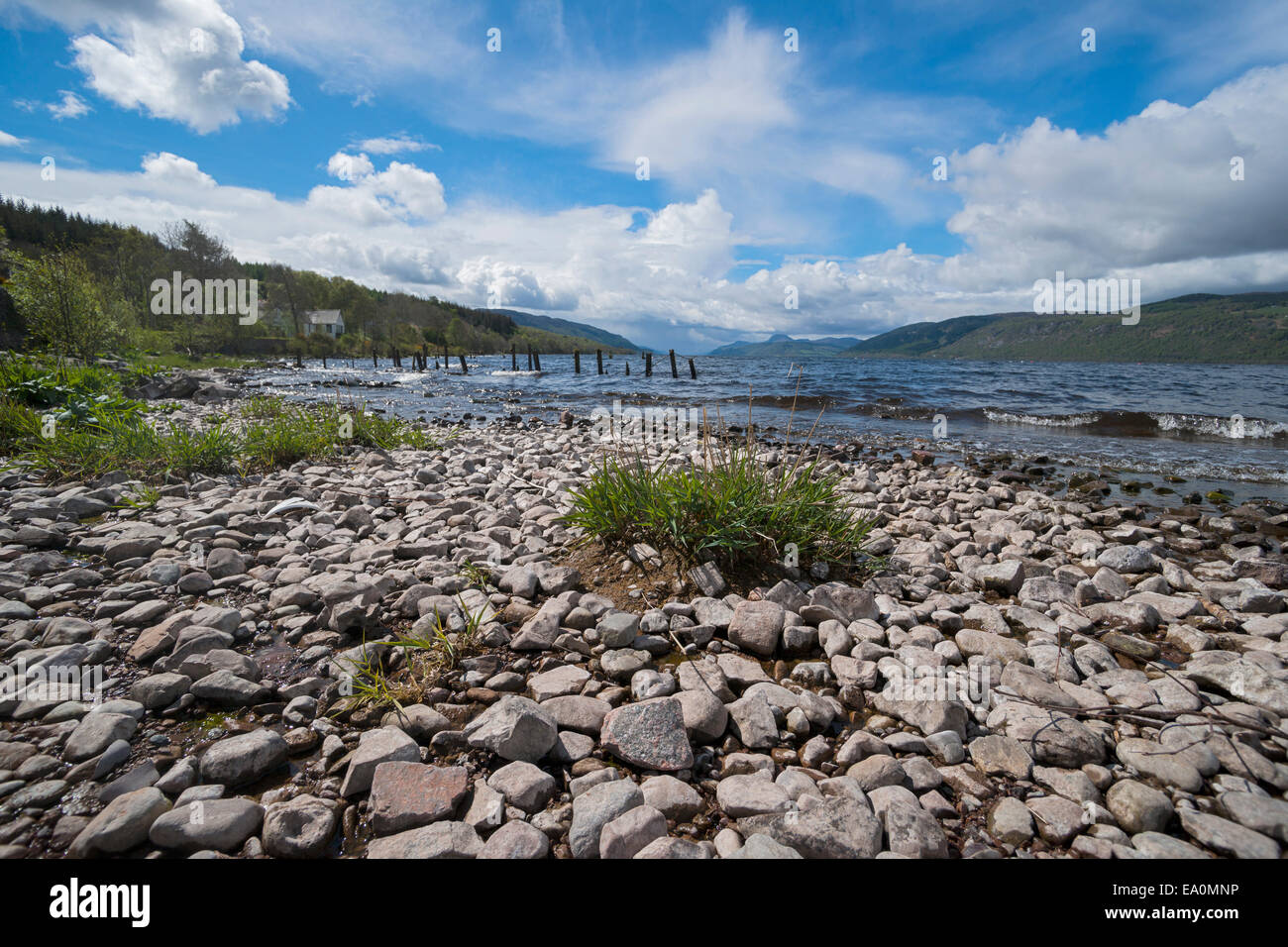 Looking down Loch Ness from Dores, Inverness, Highland Region, Scotland Stock Photo