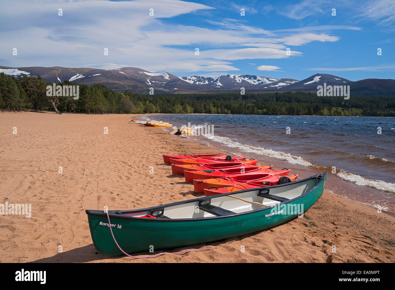 Cairngorms from Loch Morlich, Aviemore,  Highland, Scotland, UK Stock Photo