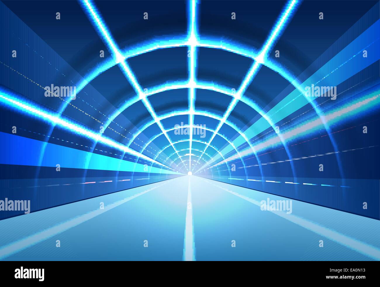 vector abstract tunnel illustration, eps10 file, gradient mesh and transparency used Stock Vector