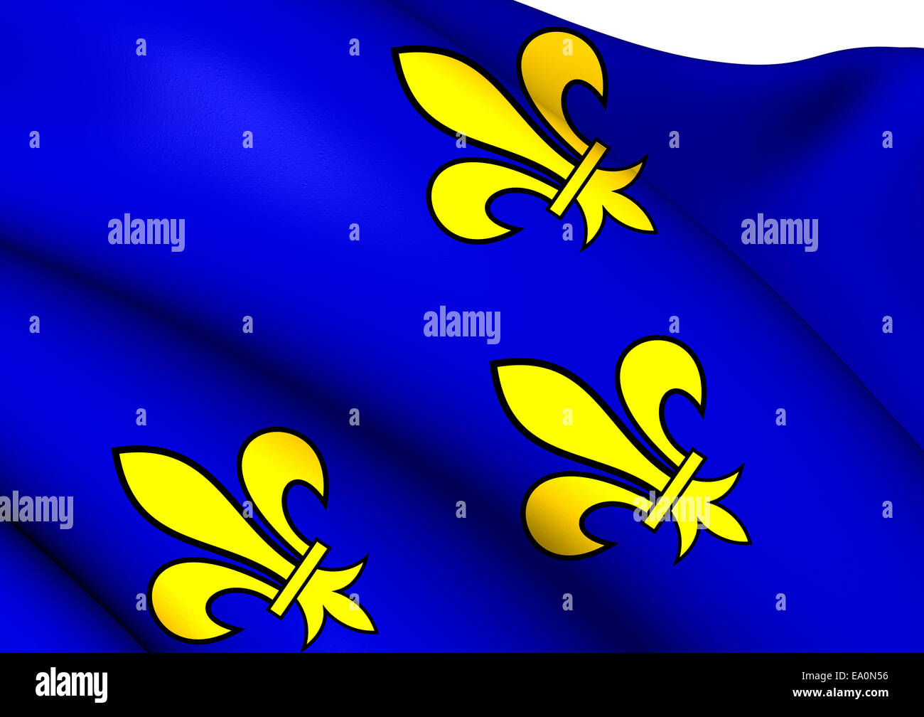 Flag of Ile-de-France Stock Photo - Alamy