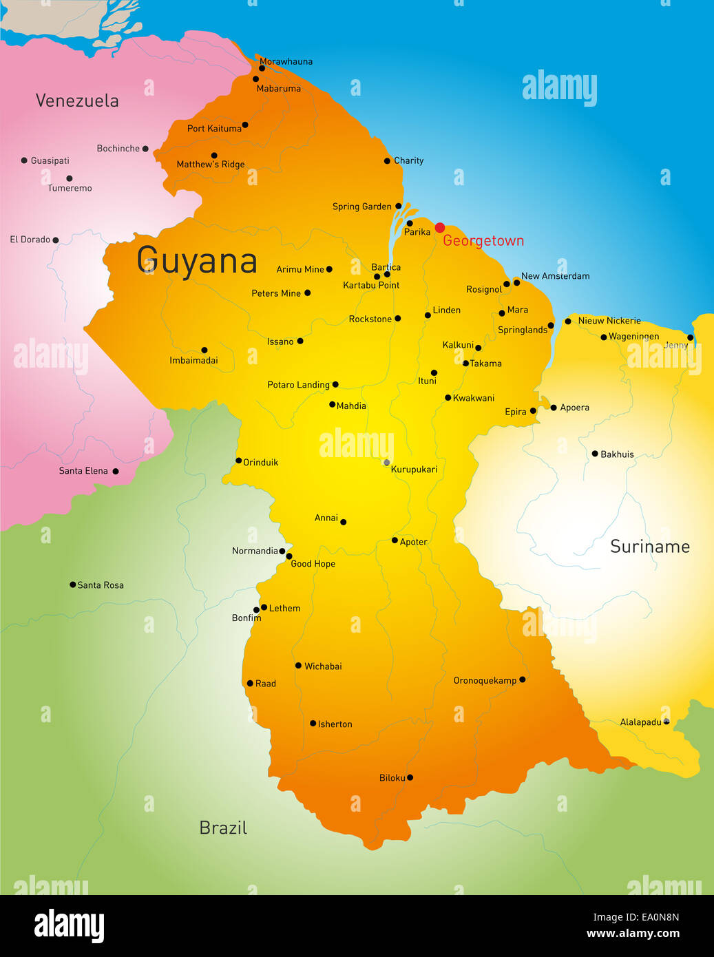 Guyana suriname french guiana political hires stock photography and