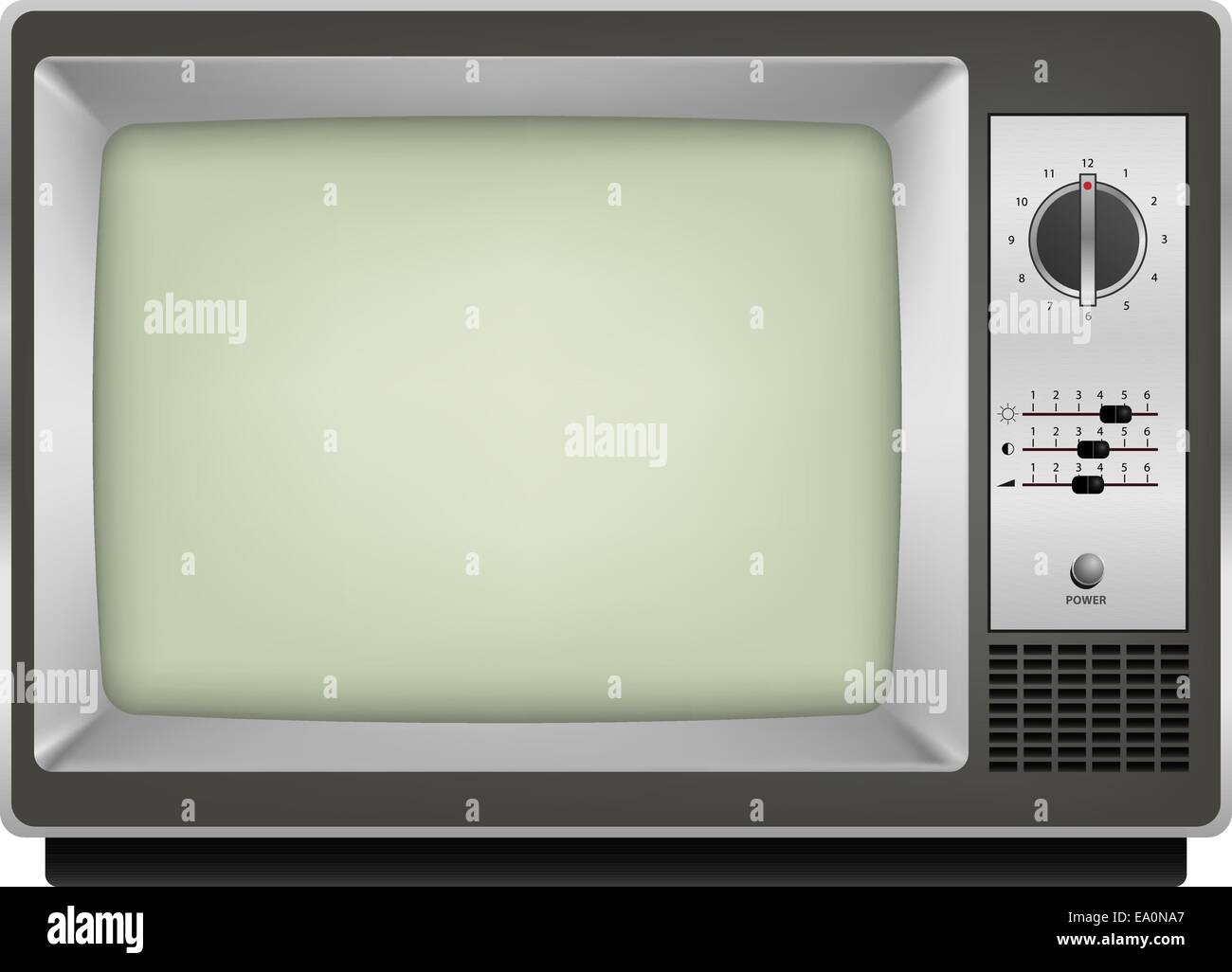 vector photo realistic vintage tv on white background Stock Vector