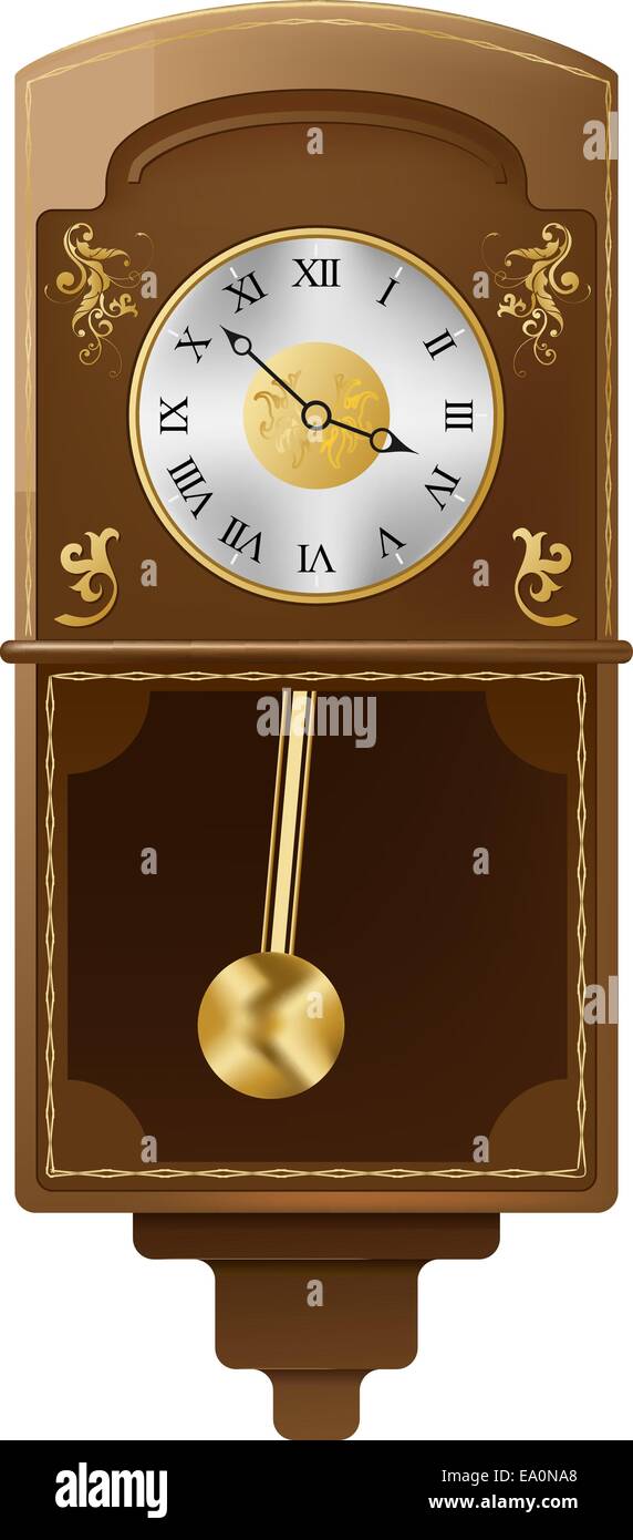 vector vintage wall clock on white background Stock Vector Image & Art ...