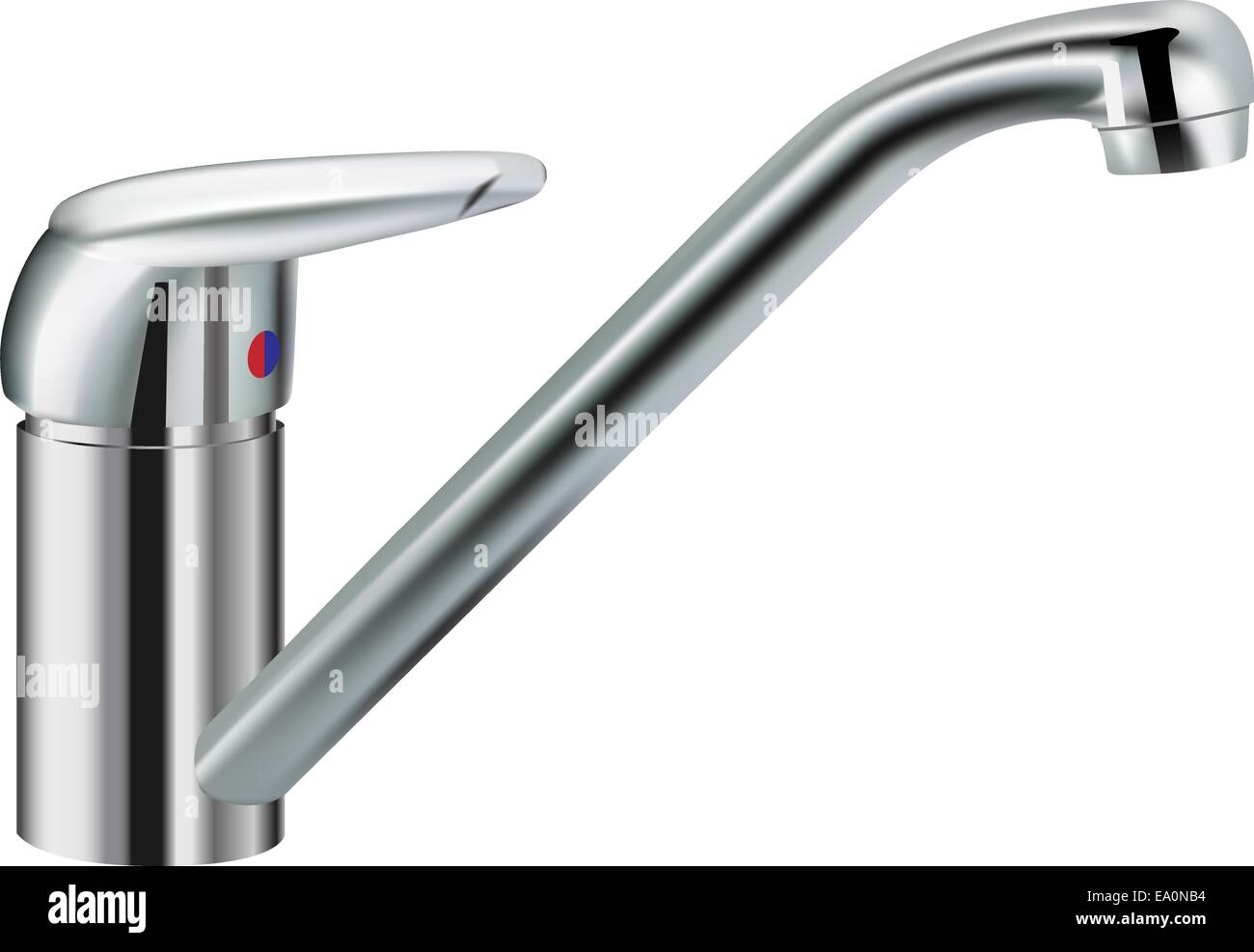 silver metallic water tap on white background Stock Vector