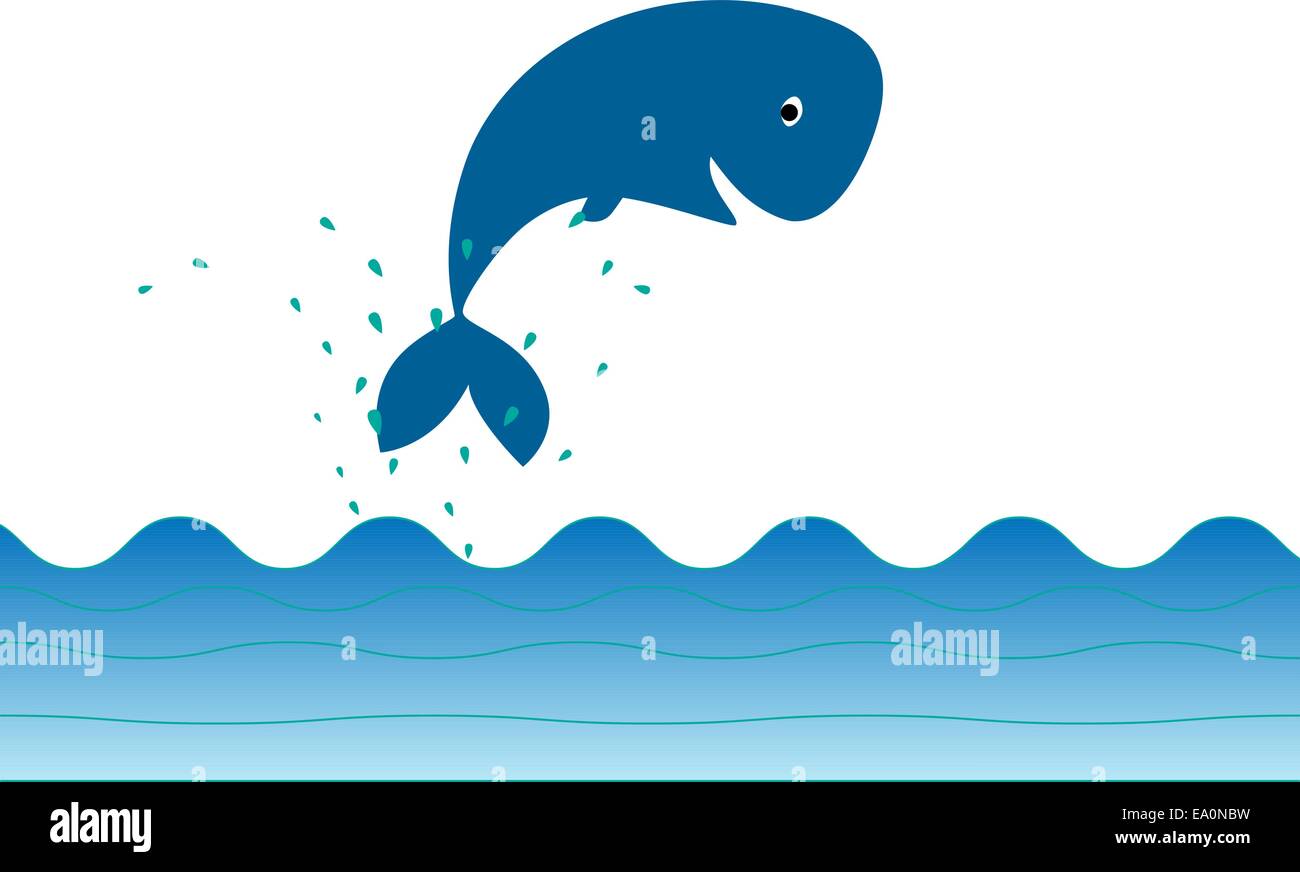 cute whale vector icon jumping out of water Stock Vector Image & Art ...