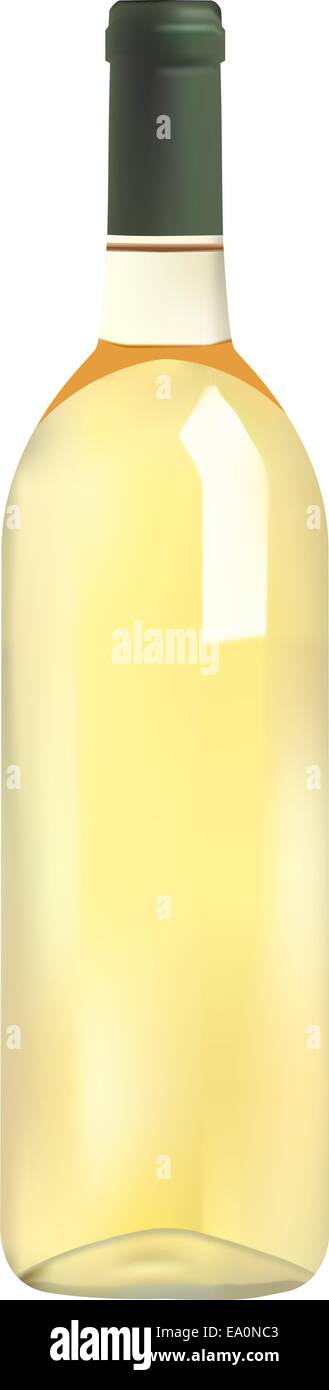 bottle of white wine on white background Stock Vector Image & Art - Alamy