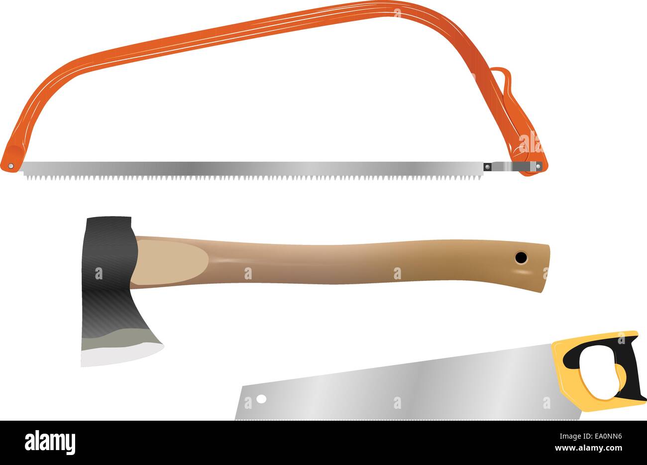 set of vector woodcutting tools Stock Vector