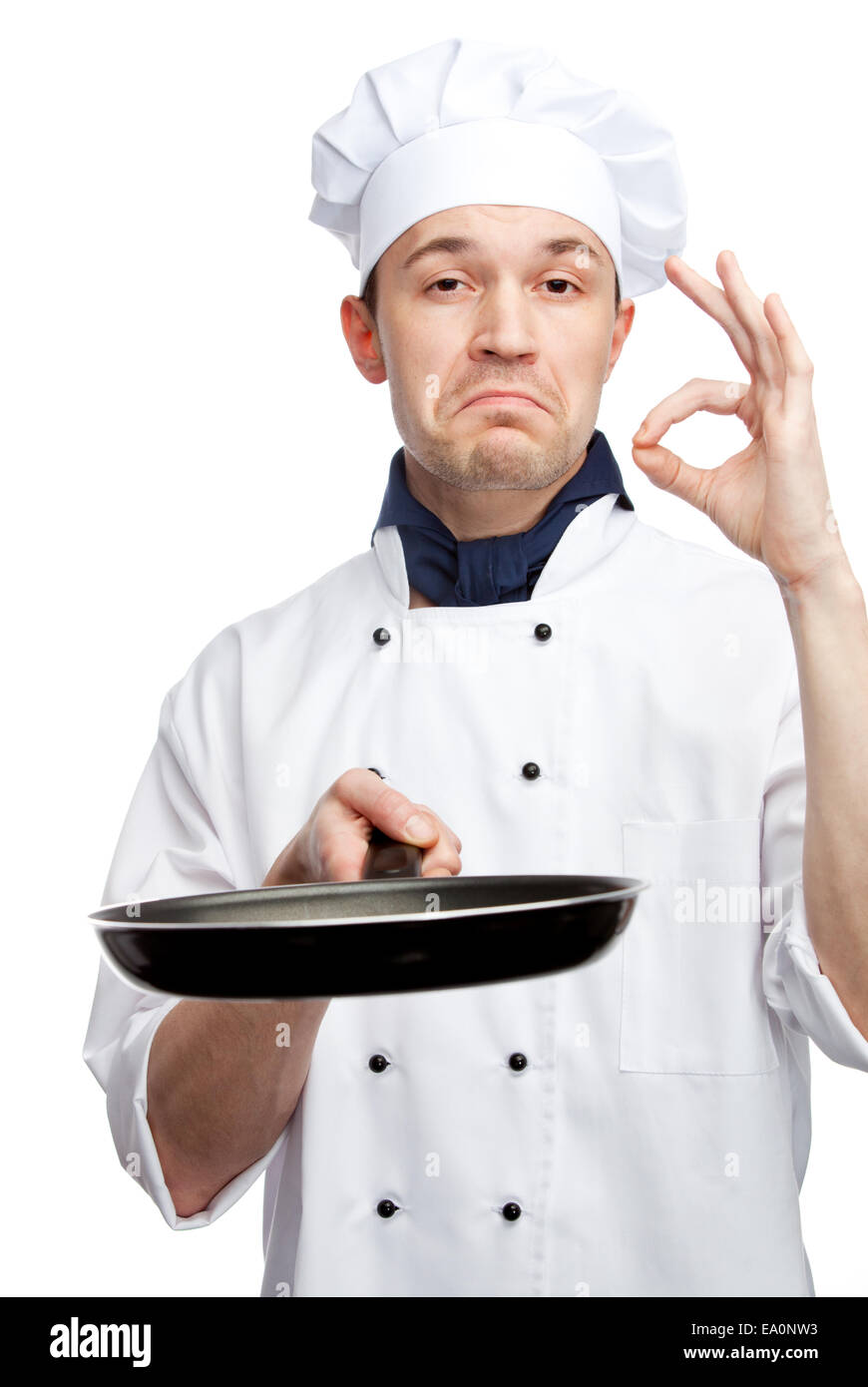 chef holding pan Stock Photo - Alamy