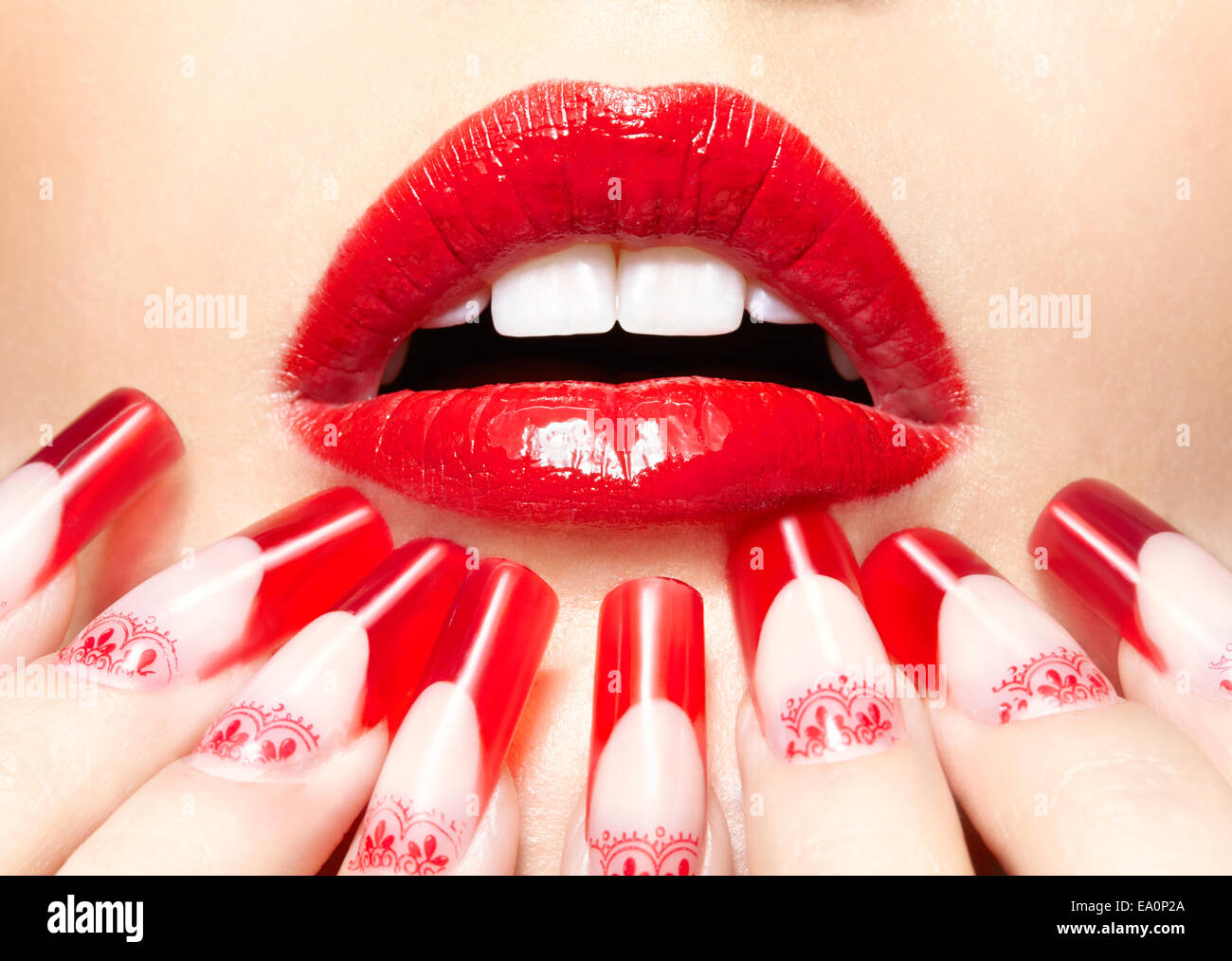 Acrylic nails manicure Stock Photo Alamy
