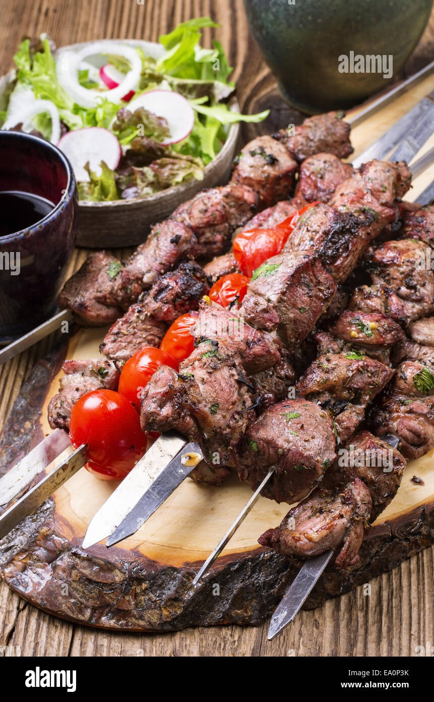 lamb kebab grilled Stock Photo Alamy