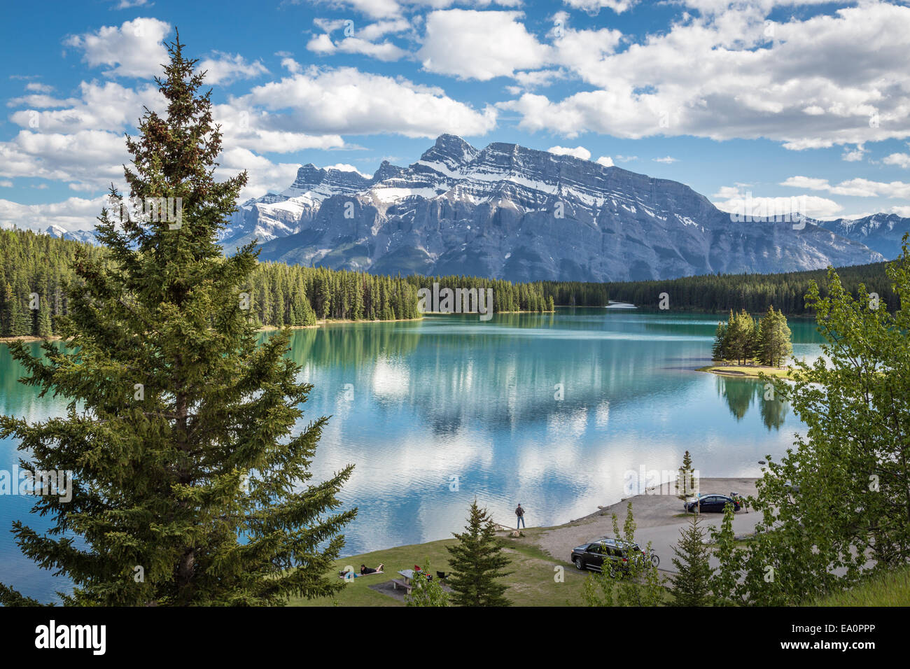 Lake Minnewanka and Two Jack Lake, Banff National Park, Alberta, Canada, North America. Stock Photo